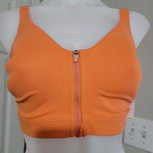 Old Navy GoDry PowerSoft High Support Tangerine Sports Bra 34D NWT